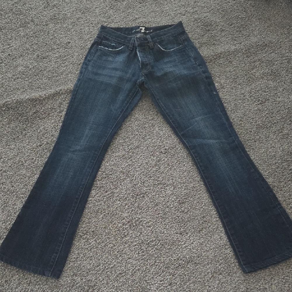 7 For All Mankind Women's Dark Blue Boot Cut Jeans